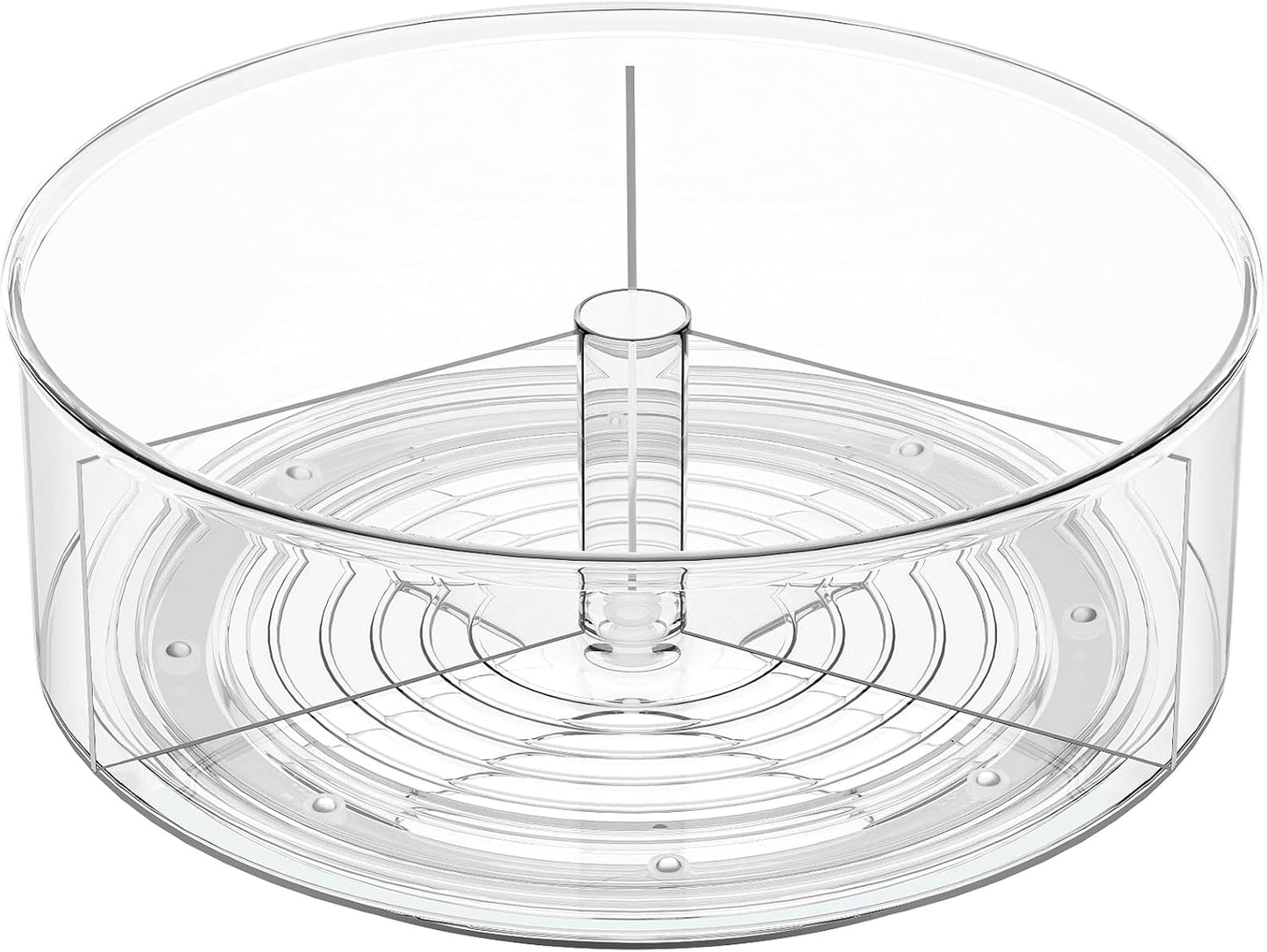 2 Pack Lazy Susan Organizer, 9 inch Rotating Storage Organizer with 4 Removable Bins, Lazy Susan Turntable Organizer for Fridge, Kitchen, Vanity, Cabinet