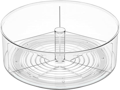 2 Pack Lazy Susan Organizer, 9 inch Rotating Storage Organizer with 4 Removable Bins, Lazy Susan Turntable Organizer for Fridge, Kitchen, Vanity, Cabinet