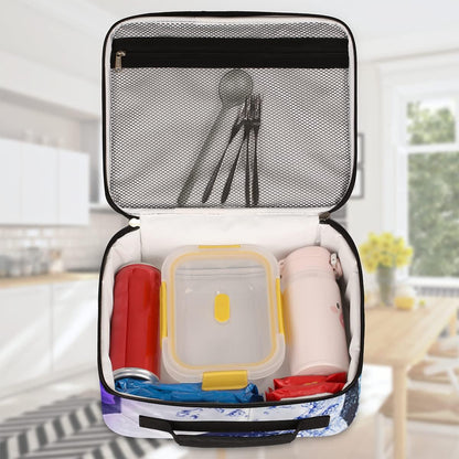Kids Lunch Box for Boys Girls Black Red Sport Basketball Insulated Lunch Bag Reusable Small Cooler Bag Meal Containers Tote Kit for School Travel Women Men