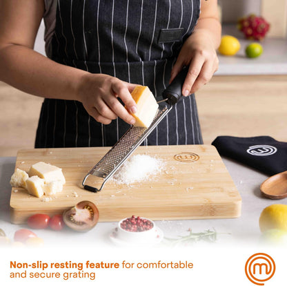 MasterChef Lemon Zester Grater with Handle, Stainless Steel, Non Slip Grip