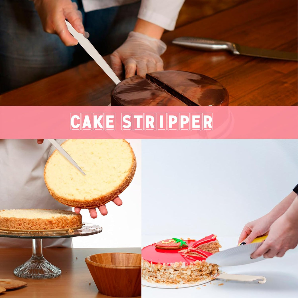 9PCS Cake Scraper Set with Cake Scraper Smoother Set, Adjustable Icing Scraper Polisher Tool, Cake Decorating Comb, Icing Smoother Plastic Sawtooth,Cake Icing Kitchen Baking Cake Edge(White)