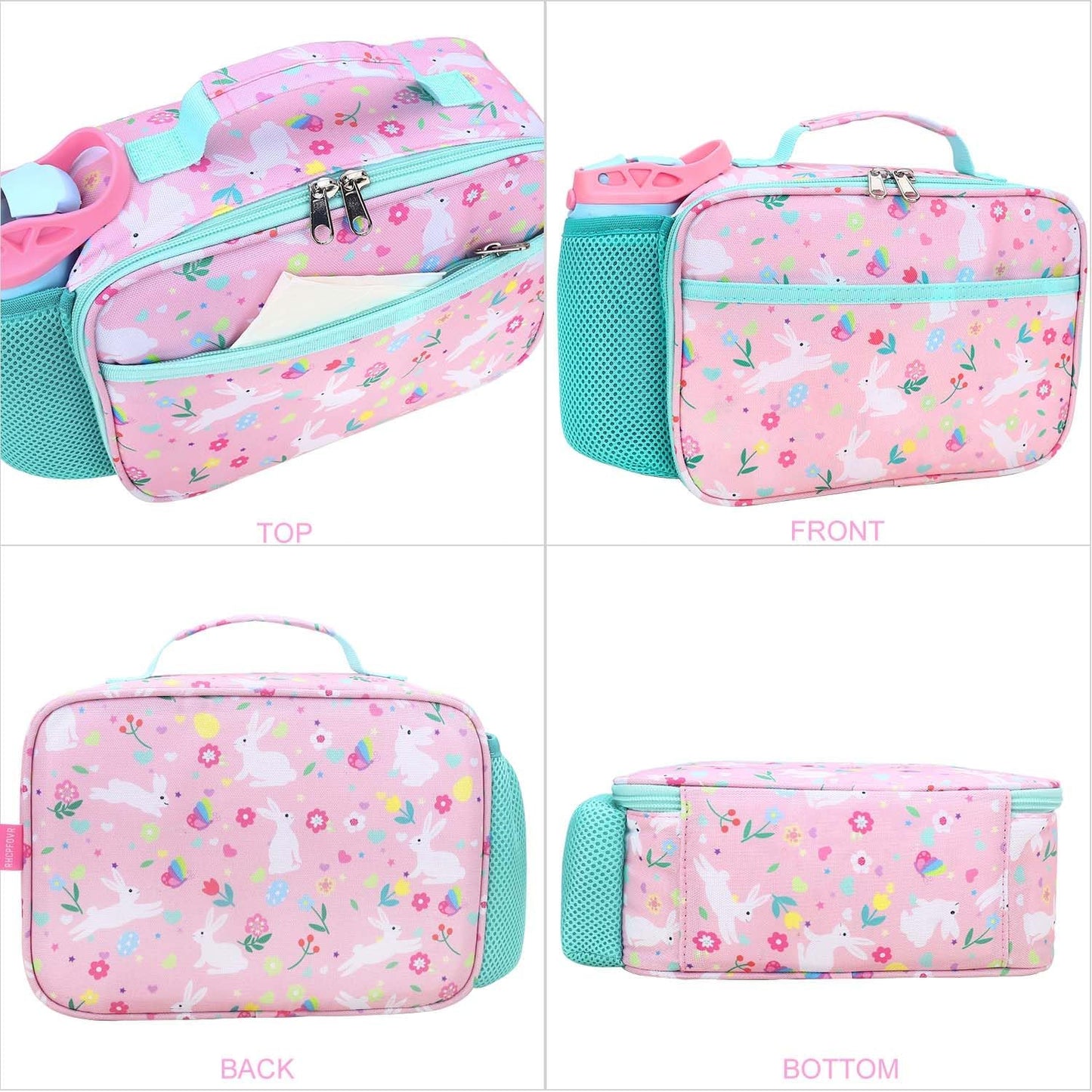 RHCPFOVR Kids Lunch Bag - Insulated Lunch Box for Boys Girls,Washable Lunch Bag and Reusable Toddler Leak-proof Lunchbox for School and Daycare - Colors A