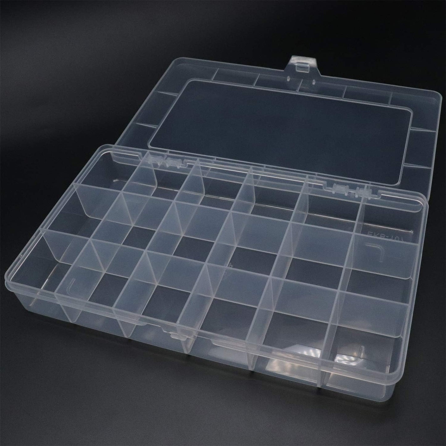 Xiaoyztan Clear Plastic Organizer, 12 Grids with Adjustable Dividers, Jewelry Box Bead Storage Container for Small Parts, Fishing Tackle, DIY Crafts, and Earrings