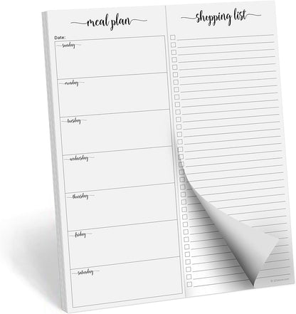 321done Magnetic Weekly Meal Plan Shopping Checklist Notepad - Tear-Off 50 Sheets, 5.5x8.5 - Undated, Sunday to Saturday To-Do List Planner, Schedule Weekly Desk Pad, Weekday Planning Notepad - Made in USA