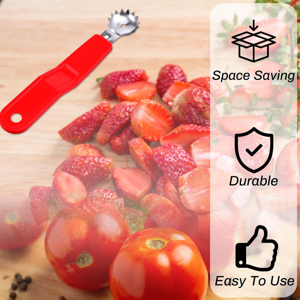 4 Pcs Tomato Corer Tool Strawberry Huller Stem Remover
