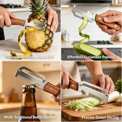 2PCS Vegetable Peeler with Bottle Opener and Green Onion Shredder