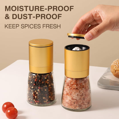 Vucchini Gold Salt and Pepper Grinder Mill Adjustable Coarseness Ceramic
