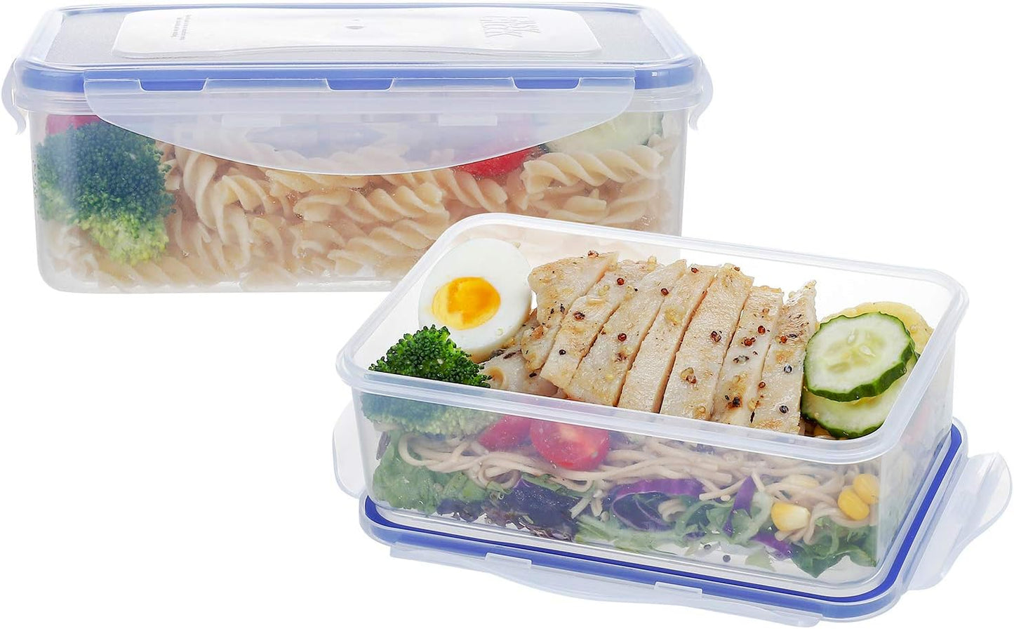 KIGI Airtight Reusable Meal Prep Containers, Leak-Proof & Stackable, 4-Sided Locking Lids, Ideal for Food Storage, Lunch & Leftovers, Microwave, Freezer & Dishwasher Safe, 39 oz, 4.8 Cup, 12 Piece Set