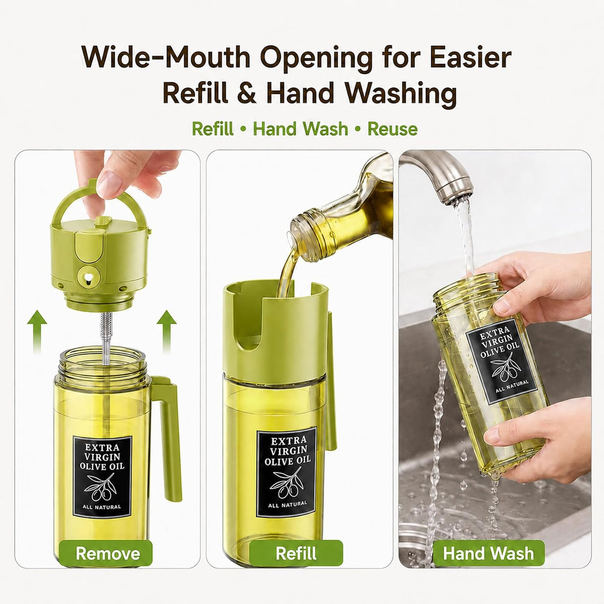 2-in-1 Oil Sprayer Dispenser, Beige, 500 ml