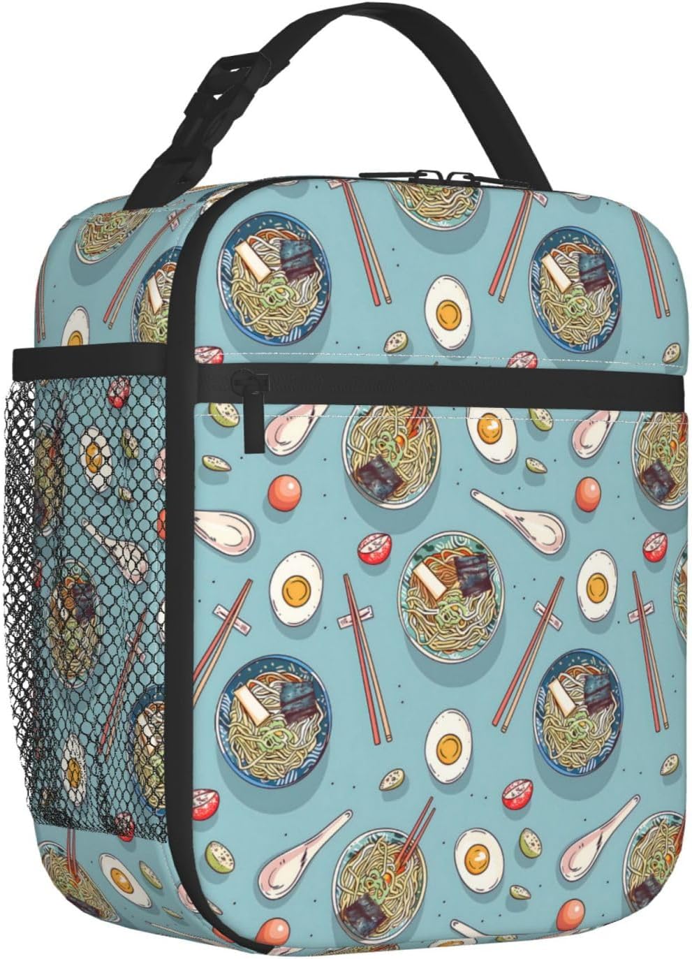 Reusable Sea Otter and Water Lily Lunch Box for Kids Girls Boys Women Adult, Insulated Cute Lunch Bag,Polyester Cooler Handbags Case for School Picnic Work Travel Outdoor Beach or Hiking