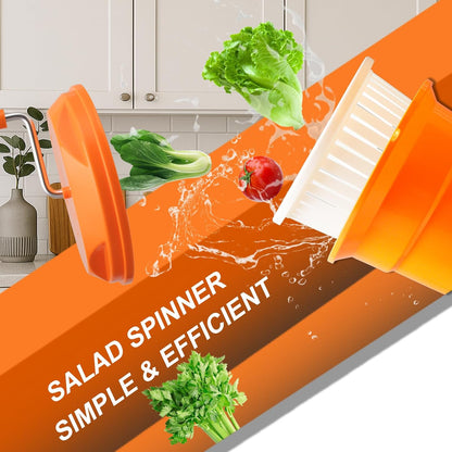 5 Gallon Salad Spinner,Large Capacity Vegetable Friuts Salad Dryer,Commercial Manual Salad Mixer for Restaurants Kitchen & Catering,Green & Orange. (Green, 5 Gallon)