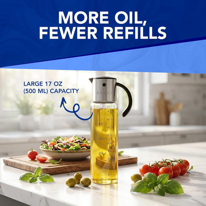 Large Glass Olive Oil Dispenser, Salad Dressing Container, Soy Sauce Bottle