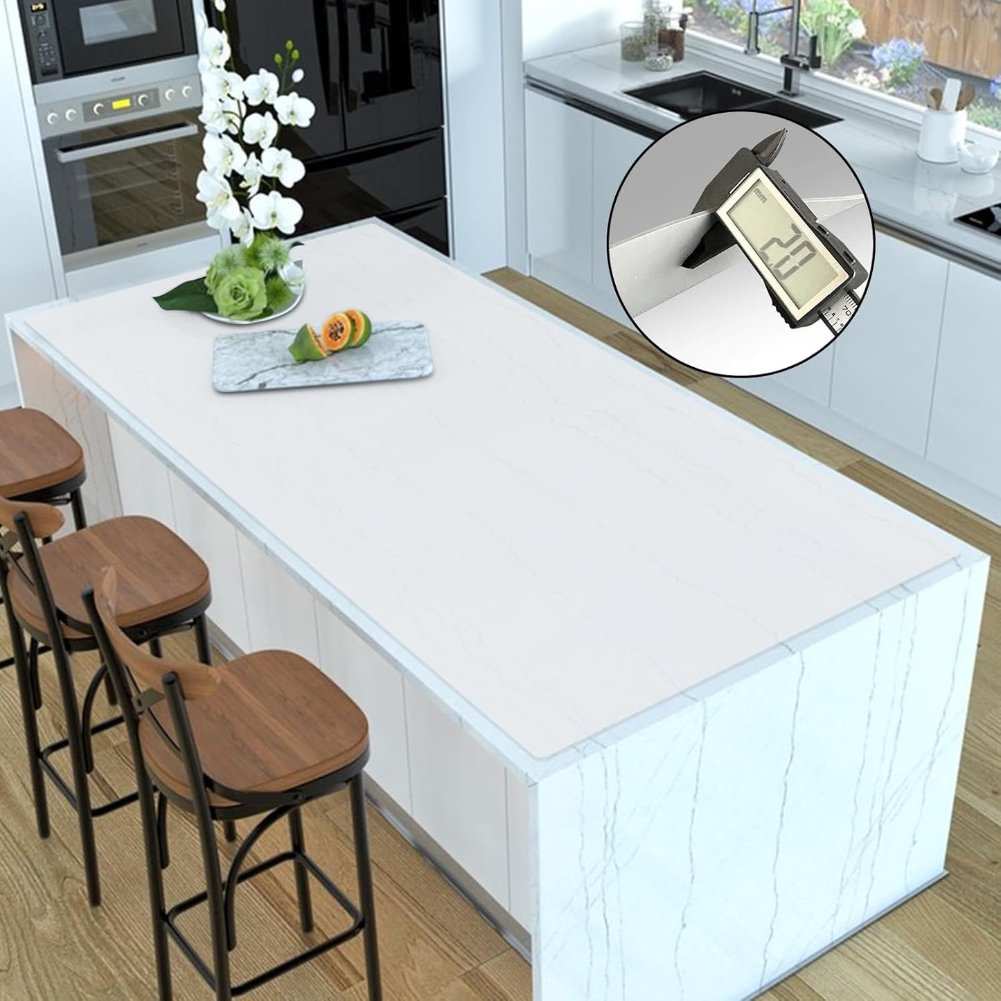 Silicone Mats for Kitchen Counter, 47.3"x23.6"x0.08" Largest Heat Resistant Mat Kitchen Island Waterproof 2MM Thick Countertop Protector Mat Nons-slip Extra Large Counter Mat (Black)