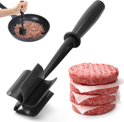 CUNSENR Meat Chopper, Ground Beef Masher, Hamburger Smasher Tool, Black