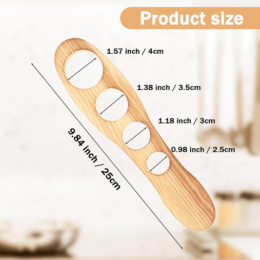 Xinjoduz 1 PCS Wood Spaghetti Pasta Measuring Tool with 4 Serving