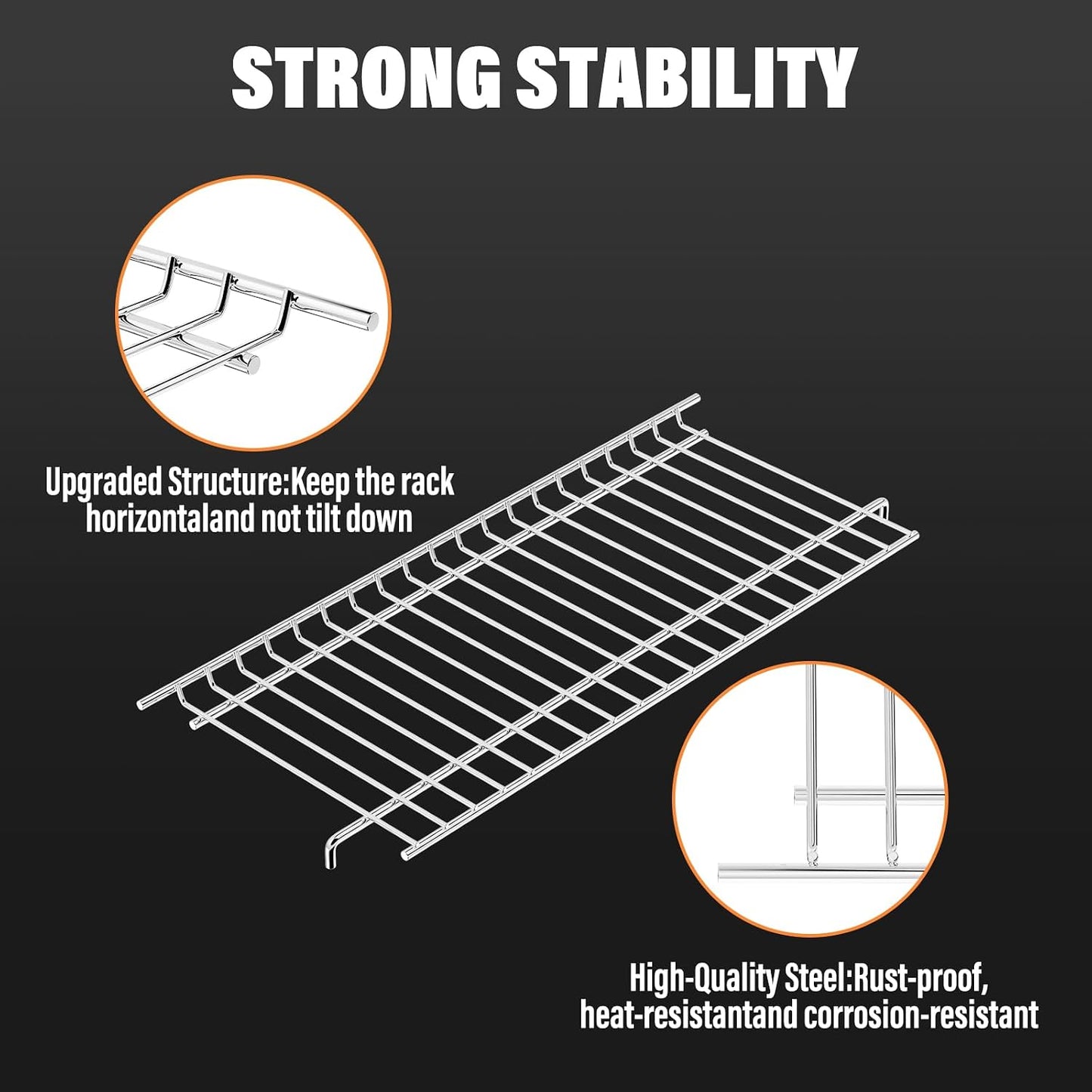 Utheer 2-Pack Griddle Warming Rack for Blackstone 28" Griddles, Stainless Steel Flat Top Grill Accessories | Reversible Rack Adds Prep Space, Foldable Clip-On Design Expands Cooking & Holding Area