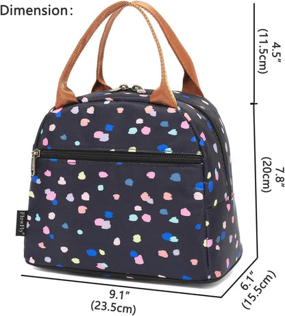 FlowFly Insulated Lunch Cooler Bag - Tote Bag Organizer for Women/Men, Black - Colors A