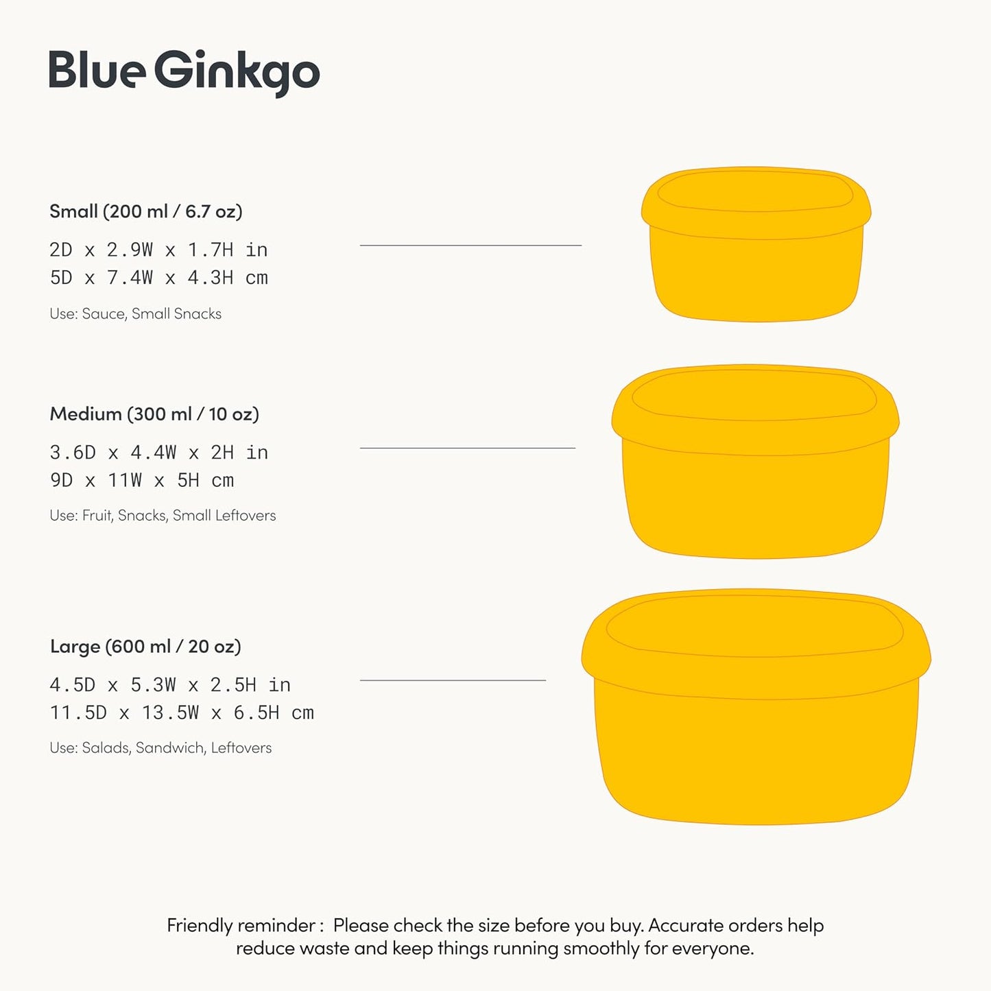 BLUE GINKGO Nesting Silicone Containers - Set of 3 Hard-Shell Silicone Food Storage Containers | BPA Free, Airtight, Dishwasher and Freezer Safe (6.7oz, 10oz, 20oz) - Green