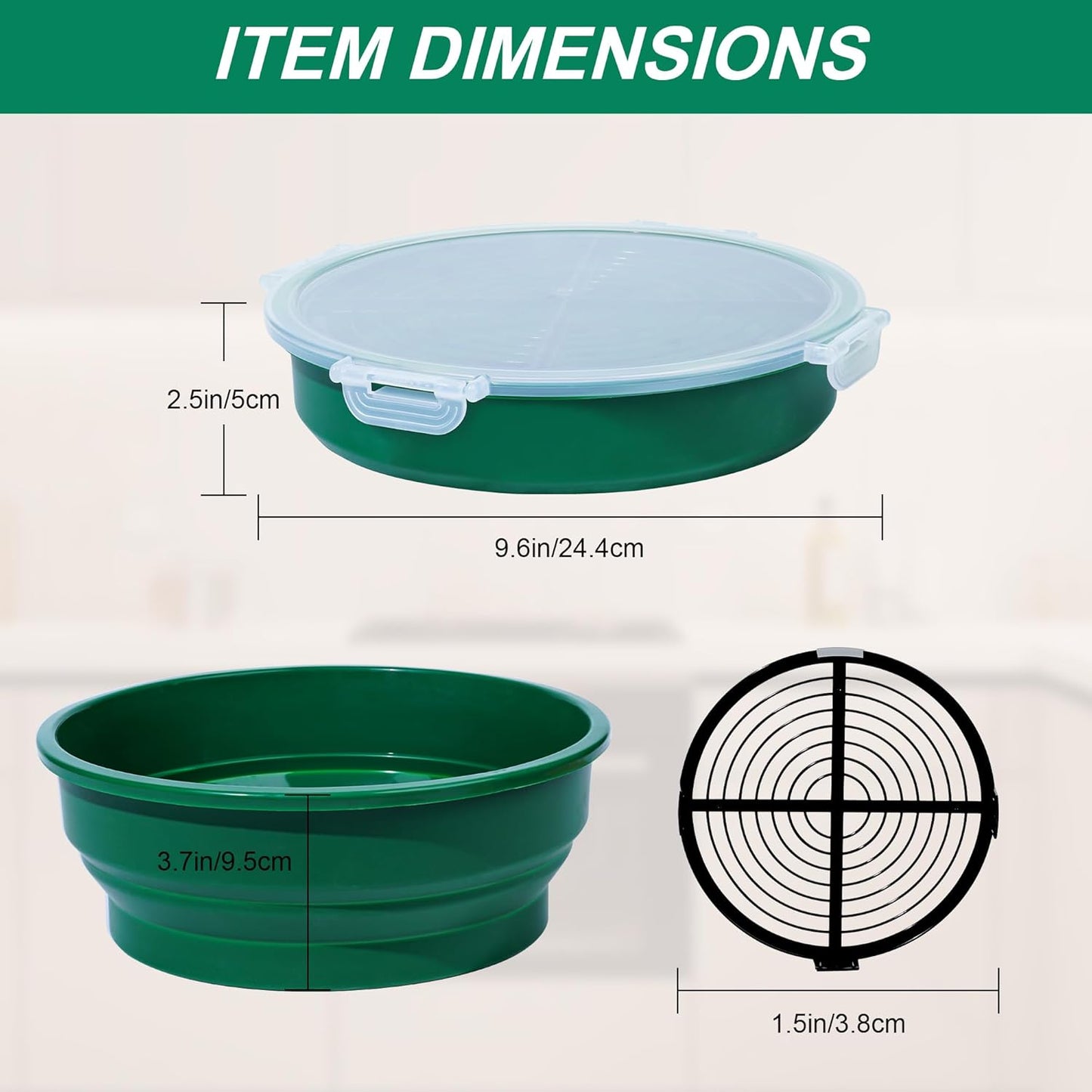 FJNATINH Collapsible Batter Bowl - Mess Free Better Breader Shaker Bowl with Lid Breading Shaker Container for Fried Fish, Fried Chicken, Onion Rings & More,No Leak,Easy to Store,Light Blue