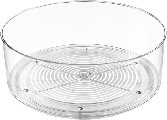 2 Pack Lazy Susan Organizer, 9 inch Rotating Storage Organizer with 4 Removable Bins, Lazy Susan Turntable Organizer for Fridge, Kitchen, Vanity, Cabinet