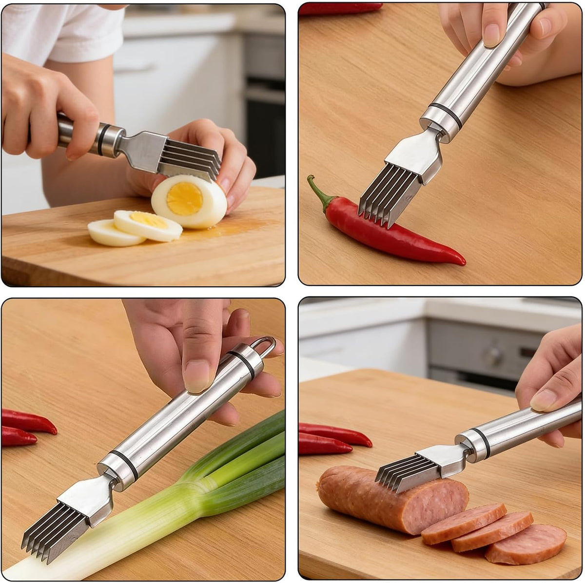 Green Onion Slicer 2Pcs Stainless Steel
