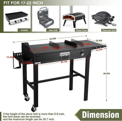 Bestfire Dual Fuel Propane Gas Charcoal Grill Combo Black Dual Lids, Flat Top Grill With 2 Side Shelves for BBQ, Outdoor and Backyard Cooking