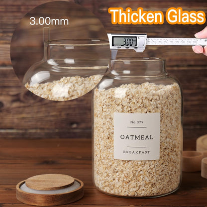CZSZYGHBAO 2 PCS Large Glass Jar with Airtight Lid, Glass Food Storage Jars for Tea,Spice,Cereal, Egg,Flour,Coffee and More(1 gallon/4000 ml)
