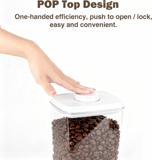Pop Food Storage Containers Set Large Airtight Food Storage Containers with Pop Lids, Kitchen Pantry Organization and Storage, Cereal, Rice, Flour, Pasta & Snack Container, BPA Free, 2 x 2.8Qt