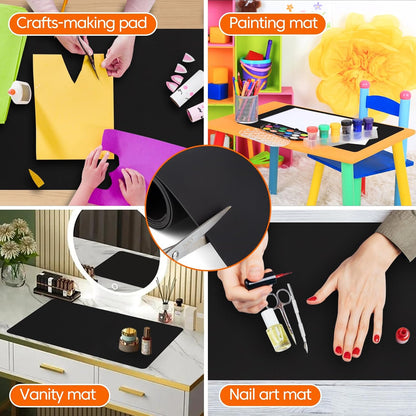 Extra Large Silicone Mats for Kitchen Counter,24"x80"Heat Resistant Mat for Kitchen Island,Waterproof Multipurpose Countertop Protector,New Skin-Friendly Material Table Protector,Freely Cuttable,Black