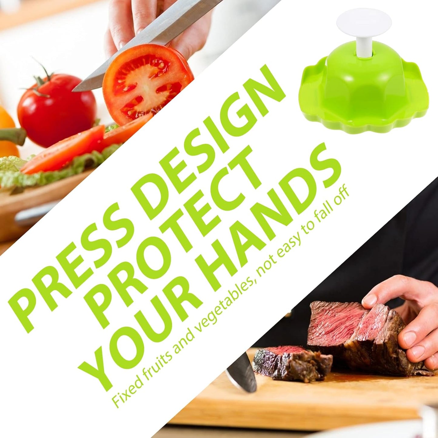 Hand Held Grater 2pcs Food Safety Holder for Mandolin Slicer Grater for Kitchen Food Slicer Cutter for Mandoline Cutting Green Multipurpose