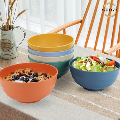 Wheat Straw Bowl Sets,8 PCS Unbreakable Cereal Bowl 26 OZ,Microwave and Dishwasher Safe Bowls,Bowl Sets for Camping and Picnic BPA Free Colorful Salad Bowls for Serving Soup,Oatmeal and Fruit Etc…