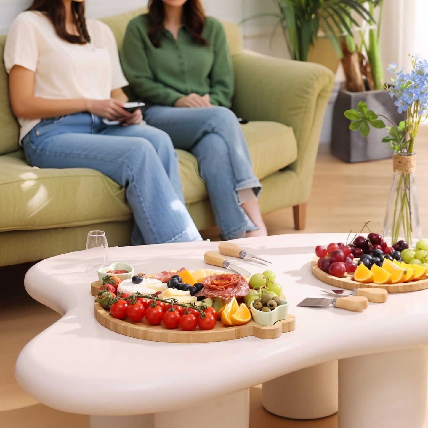 Charcuterie Boards Gift Set: Bamboo Charcuterie Cheese Board - Unique for Mom - House Warming Gifts New Home, Bridal Shower Wedding Gifts for Couple