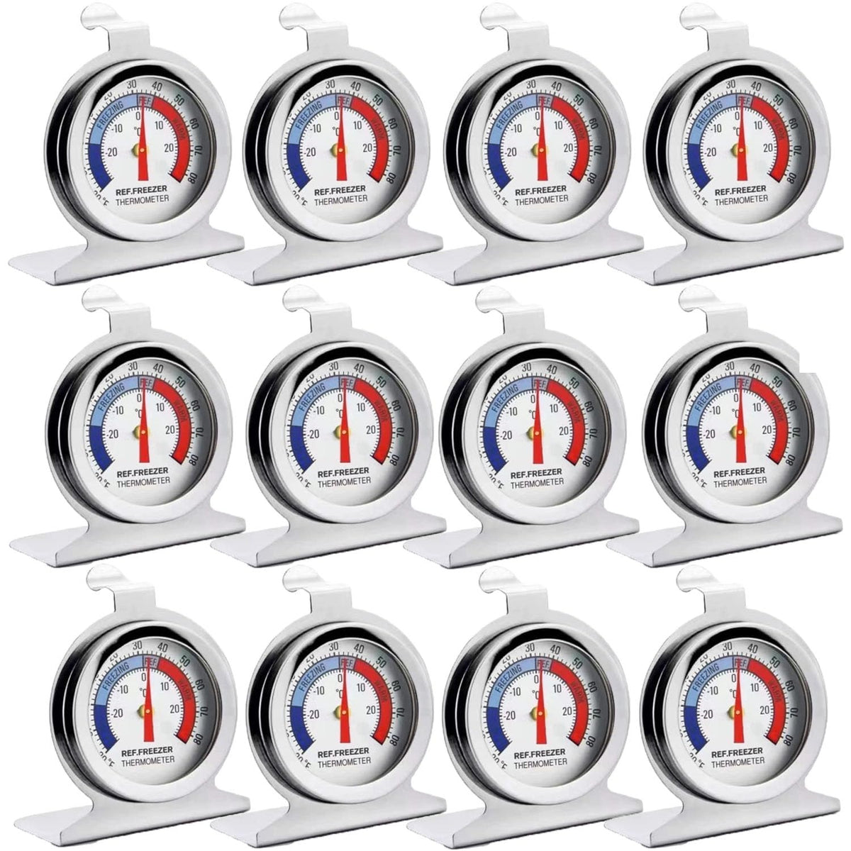 Refrigerator Freezer Thermometer, Large Dial Freezer Thermometer, Cooler/Fridge/Refrigerator Thermometer