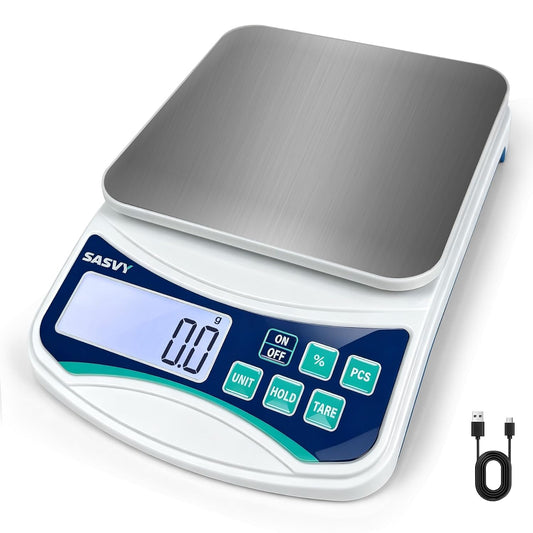 Large Kitchen Scale 0.1g High Precision, 11lb/5kg Lab Baking Scale