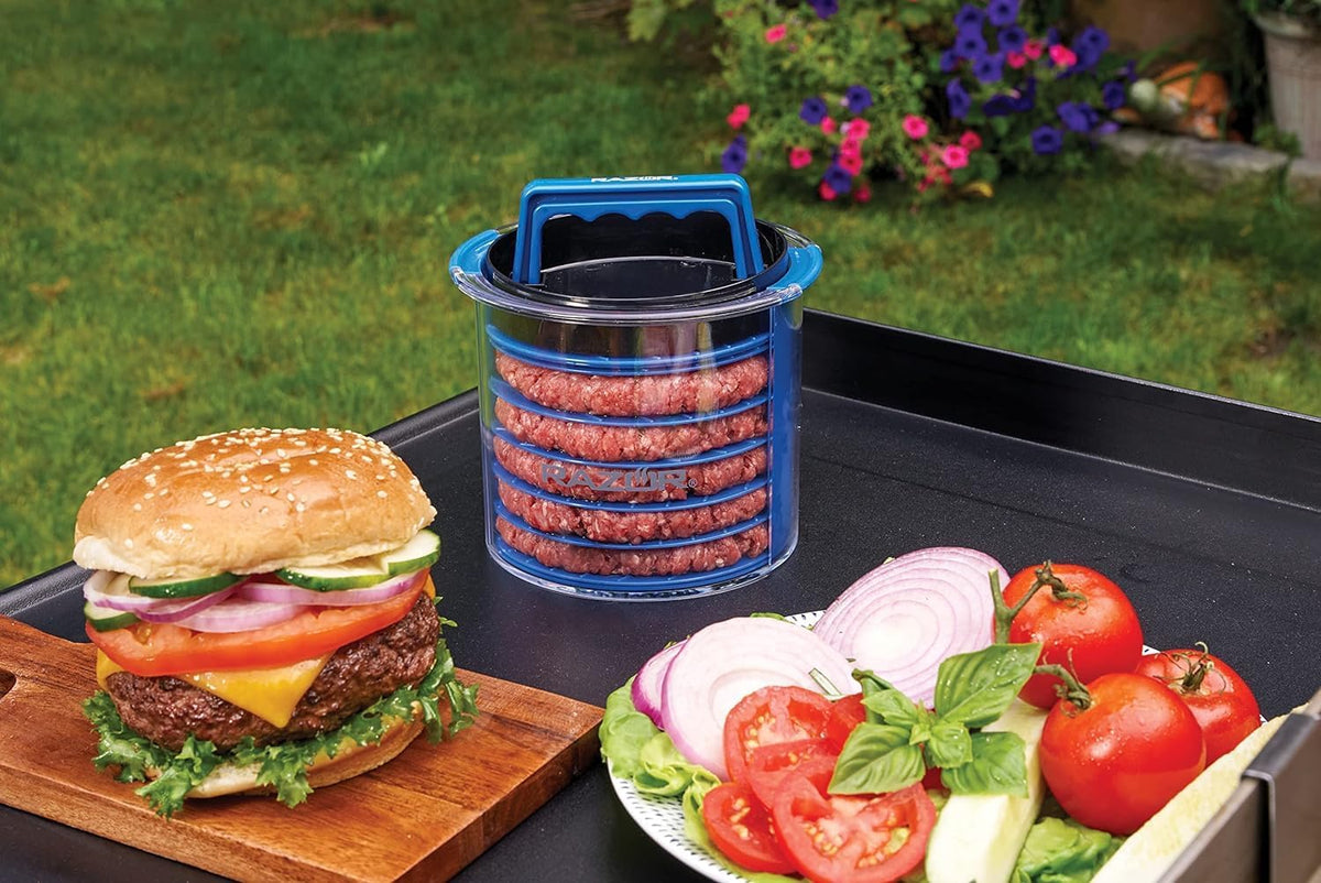 RAZOR Burger Press Caddy for Perfect Shaped Patties On The Go