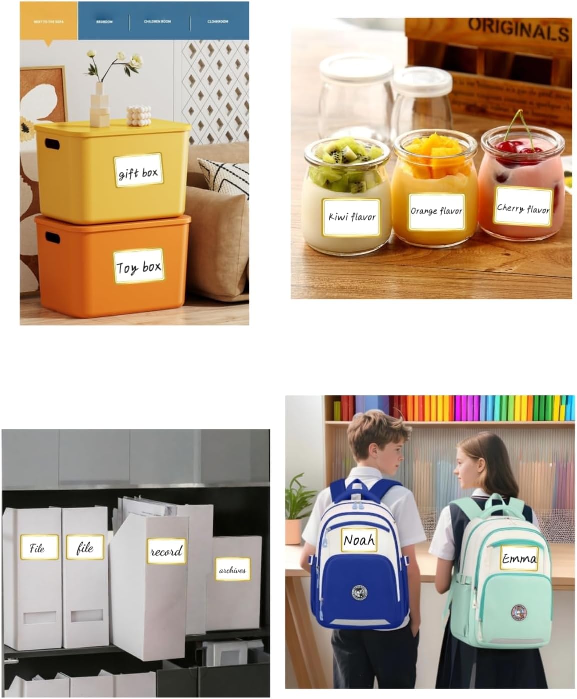 Blank Waterproof Removable Labels for Freezer Storage containers, Labels forJars,Date Label Food Storage Stickers, Waterproof Oil Resistant Easy Clean Leaves no Residue 500Total Per Roll