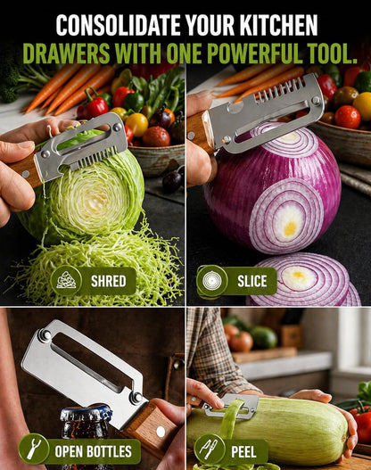 Precision Peeler Pro - Julienne Peeler Vegetable Peeler, Multifunctional Vegetable Peeler, 2.5mm Thickened Stainless Steel Peeler, Heavy Duty Julienne Peelers for Squash, Pineapple, Sugarcane (A+B)