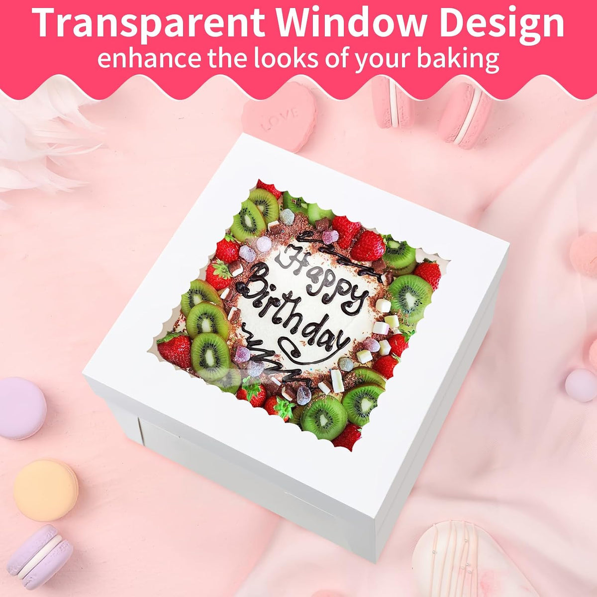 WINKIO Cake Boxes 12 inch, Cake Carrier Holder, Storage Transport Container