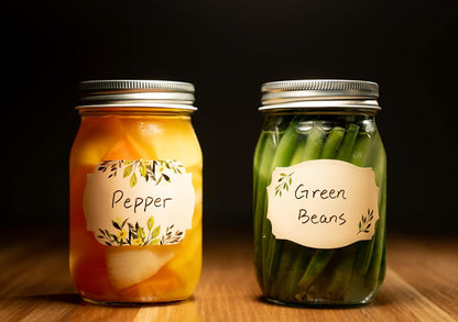 MONEST Waterproof Label Stickers for Jars and Lids, Pantry, Mason Jar, Canning, Spice, Bottle Labels (Red Tulip 2"x3")