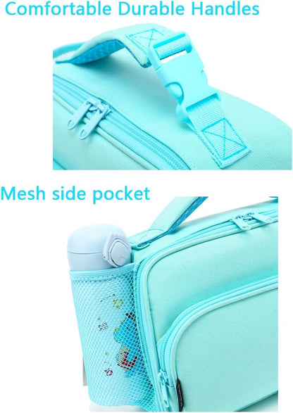 FlowFly Kids Lunch box Insulated Soft Bag Mini Cooler Back to School Thermal Meal Tote Kit for Girls, Boys, Astronaut - Colors A