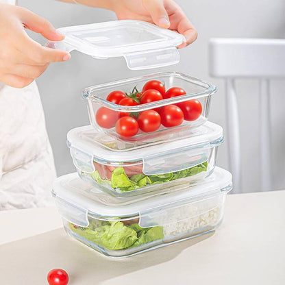 6 Pieces Rectangle Glass Food Storage Containers with Lids, Meal Prep Containers for Food Storage, BPA Free & Leak Proof (3 lids & 3 Containers) 13.9oz, 24oz, 35oz (Pink)