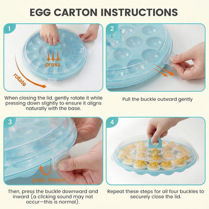 HAKSEN Deviled Egg Containers with Lid, 3PCS Deviled Egg Platter Carrier Holder Trays with 66 Slots for Party and Home Kitchen, Clear