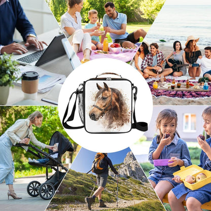 cfpolar Skull Skateboard Lunch Box for Boys Girls, Insulated Lunch Bags for Kids Reusable Mini Cooler Lunch Tote Lunchbox Thermal Meal Tote Kit with Shoulder Strap for Work School Picnic