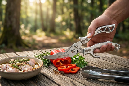 Kitchen Scissors - Heavy Duty Poultry Shears Sharp Cutting Food Chicken Bone Meat Vegetable for Cooking, Multipurpose Stainless Steel Utility Scissors, Safety Lock