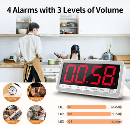 VOCOO Large 7.8" Digital Timer, Magnetic LED Timer for Kitchen & Classroom
