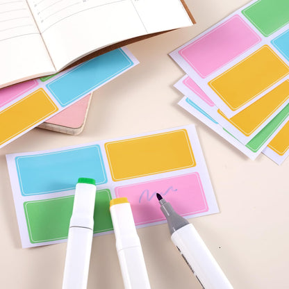 480 Pcs Dry Erase Labels, Dry Erase Stickers, Waterproof Sticker Labels, Removable Labels Easy Peel Off, Reusable Sticky Notes for Food Containers, Office (Retro, Small)