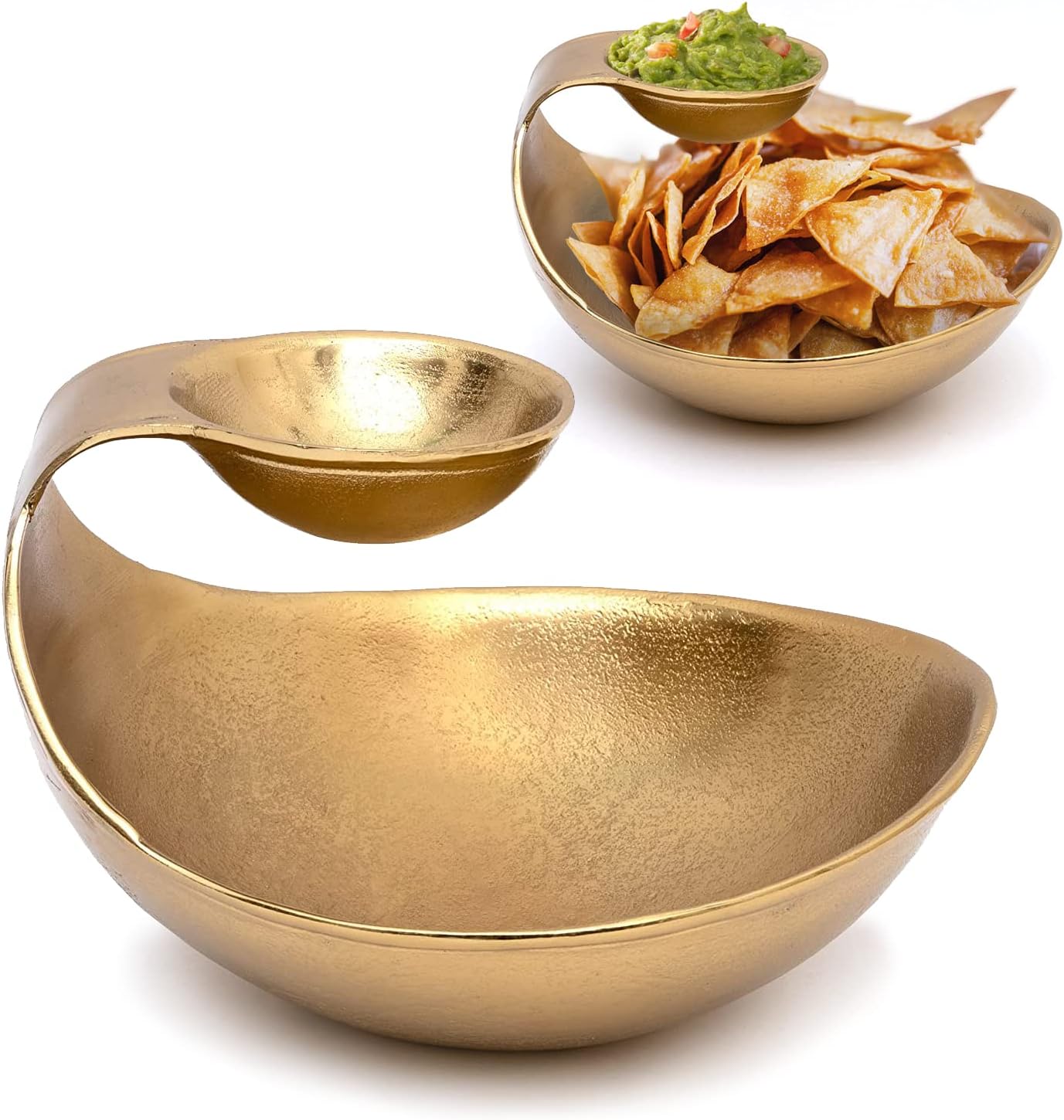 9 Cluster Decorative Bowls Bright Gold Brass Snack Tray Bowl Chip & Dip Serving Piece Strong Brass Centerpiece Beautiful Room Accent & Entertaining Parties Home Decor Wedding Gifts 22 Inch Decorative