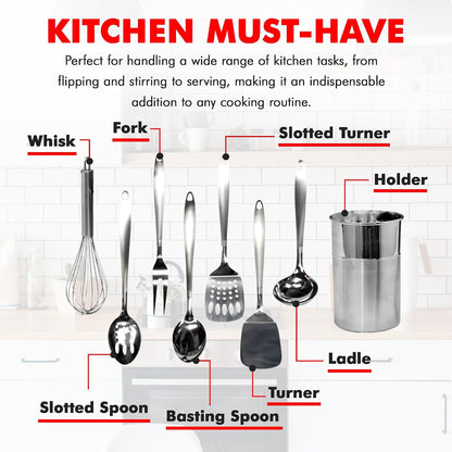 Chef Craft Select Turner/Spatula, 13.5 inch, Stainless Steel