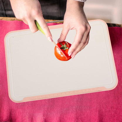 GARVALON Vegetable Cutting Mat and Non-slip Chopping Board Set with Rose Gold Base, Plastic Food Chopping Boards for Kitchen Countertop Organizer, Food Prep and Fruit Cutting