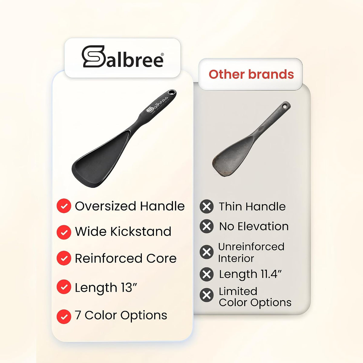 Salbree Seamless Silicone Spatula Spoon Multifunction Scoop Kitchen Spoon